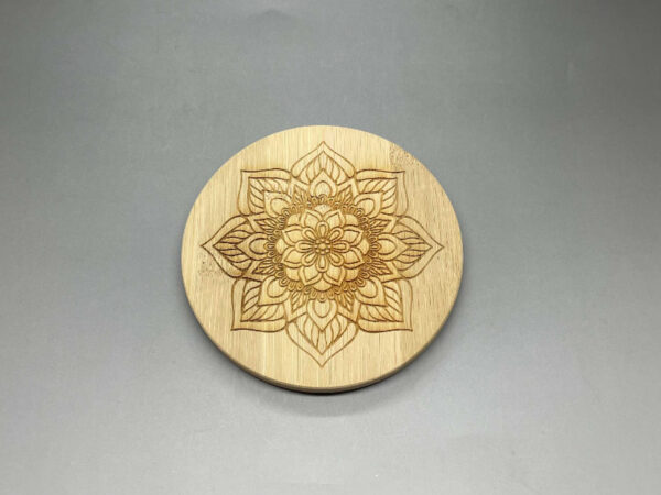 Stylové bambusové podtácky s gravírováním Mandala kulaté 2 ks - Image 2