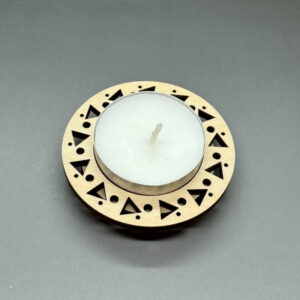 Dřevěný mini svícen Trojúhelníky