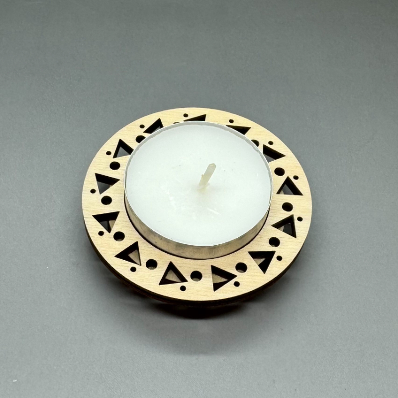 Dřevěný mini svícen Trojúhelníky