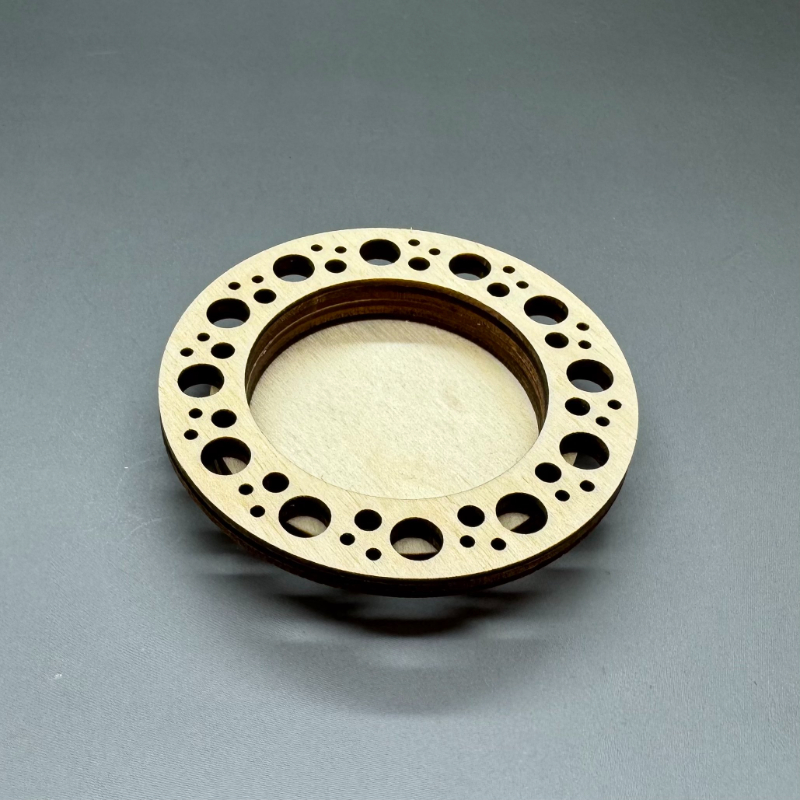 Dřevěný mini svícen Kolečka - Obrázek 3