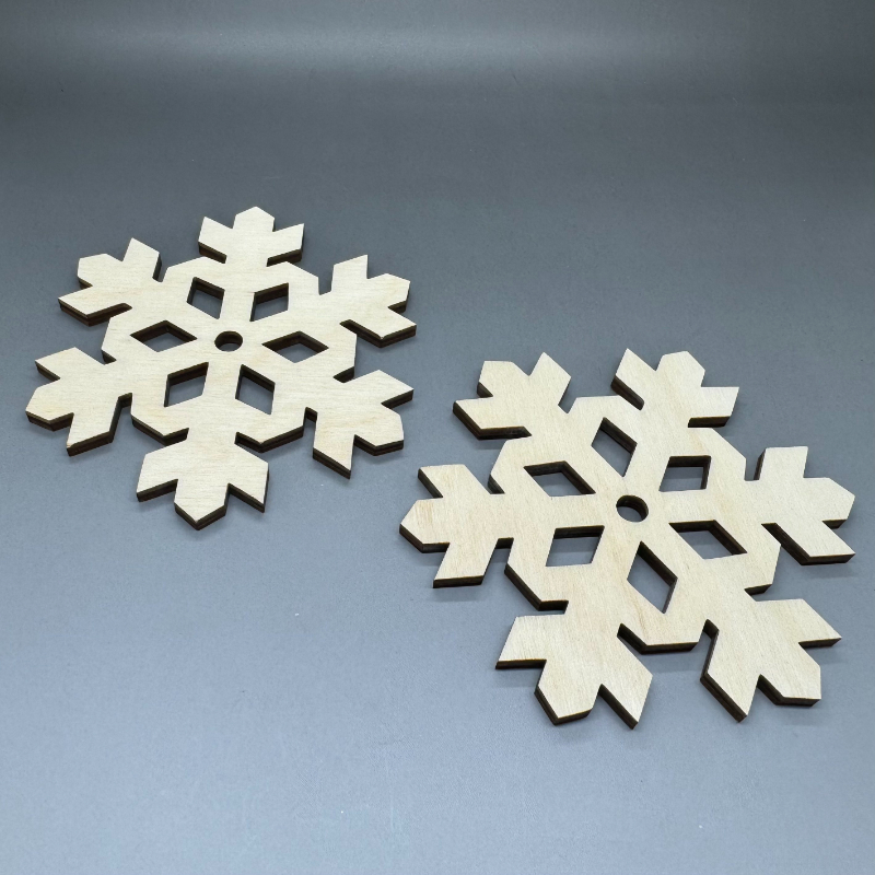 Vánoční podtácky z březové překližky Sněhová vločka 2 ks - Obrázek 2