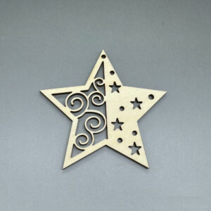 Dřevěná ozdoba na stromeček - Hvězda č. 2