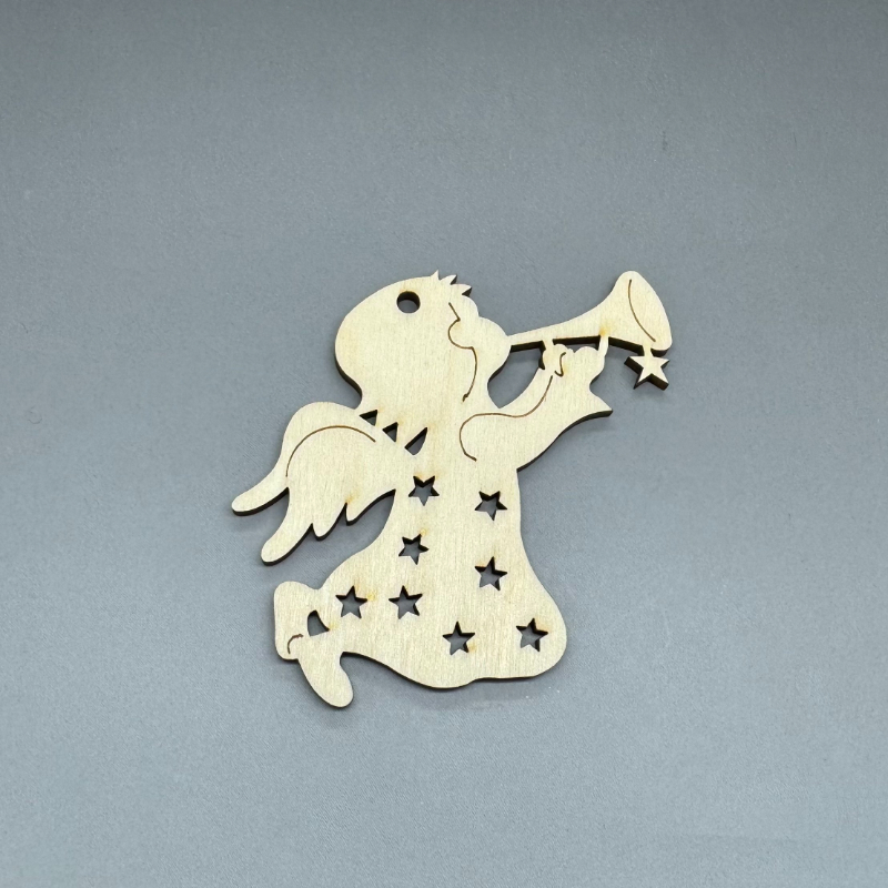 Dřevěná ozdoba na stromeček - Andílek - Andělská kapela č. 2