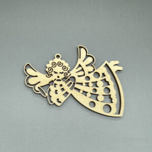 Dřevěná ozdoba na stromeček - Anděl č. 3