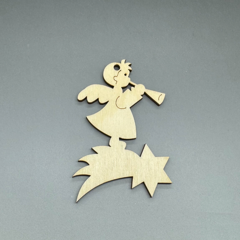 Dřevěná ozdoba na stromeček - Andílek - Andělská kapela č. 6