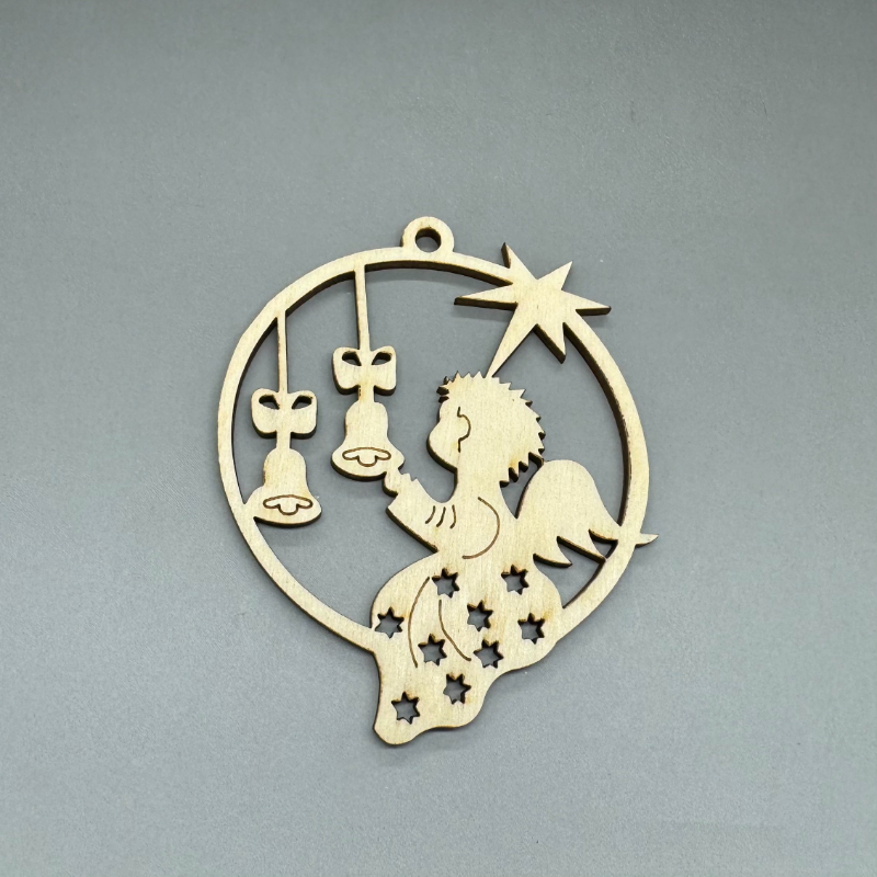 Dřevěná ozdoba na stromeček - Andílek - Andělská kapela č. 7