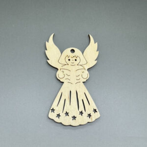 Dřevěná ozdoba na stromeček - Andílek - Andělská kapela č. 8