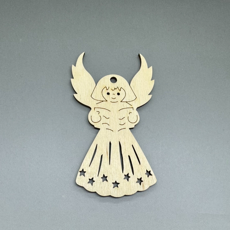 Dřevěná ozdoba na stromeček - Andílek - Andělská kapela č. 8