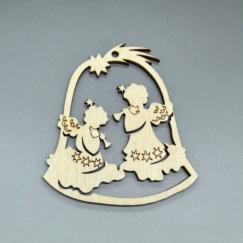 Dřevěná ozdoba na stromeček - Andílek - Andělská kapela č. 10