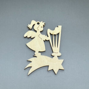 Dřevěná ozdoba na stromeček - Andílek - Andělská kapela č. 11