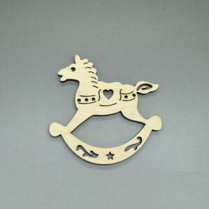 Dřevěná ozdoba na stromeček - Houpací koník