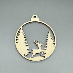 Dřevěná ozdoba na stromeček - Jelen v lese