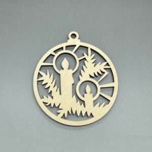 Dřevěná ozdoba na stromeček - Svíčky