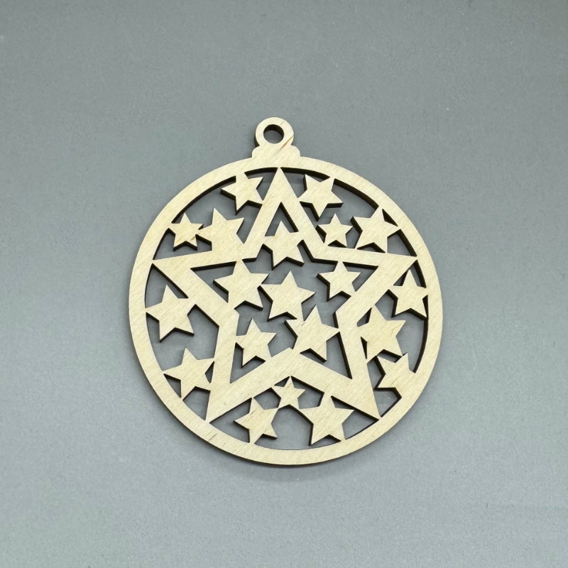 Dřevěná ozdoba na stromeček - Hvězdičky