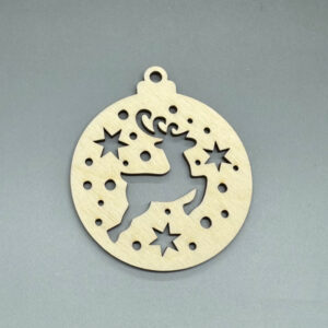 Dřevěná ozdoba na stromeček - Jelen hvězdičky