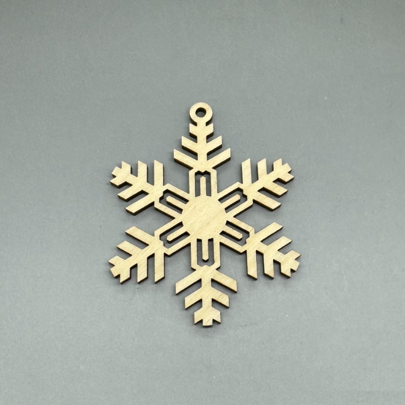 Dřevěná ozdoba na stromeček - Vločka č. 1 - Malá