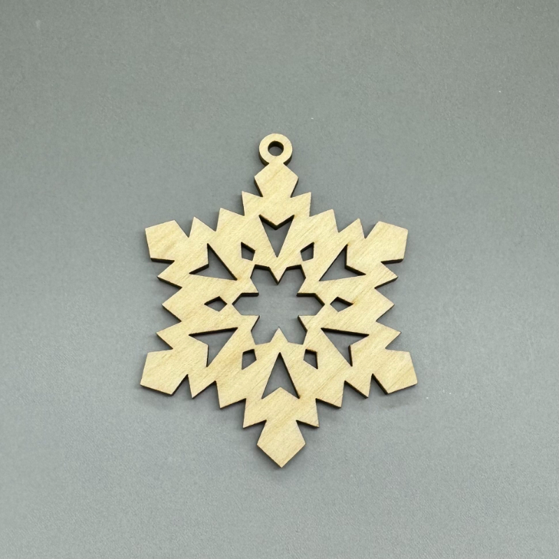 Dřevěná ozdoba na stromeček - Vločka č. 2 - Malá