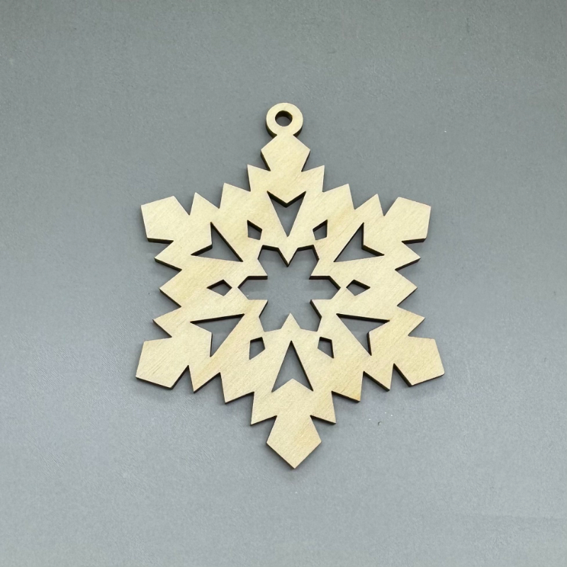 Dřevěná ozdoba na stromeček - Vločka č. 2 - Velká
