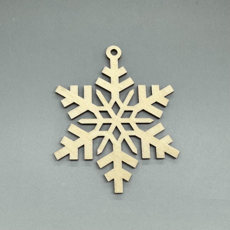 Dřevěná ozdoba na stromeček - Vločka č. 3 - Velká