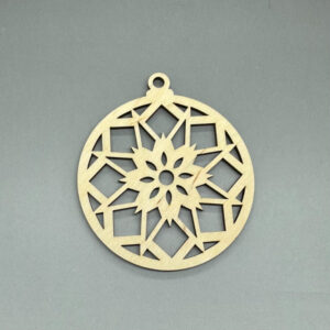 Dřevěná ozdoba na stromeček - Vločka č. 1
