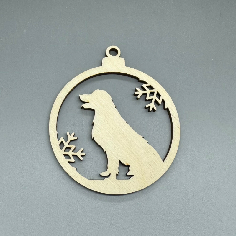 Dřevěná ozdoba na stromeček - Pejsek č. 1