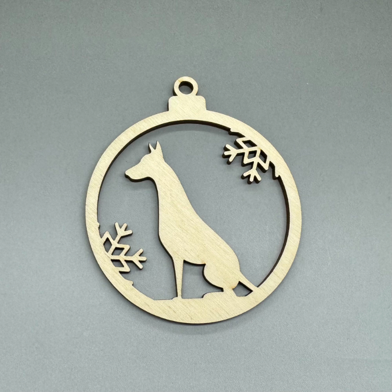 Dřevěná ozdoba na stromeček - Pejsek č. 2