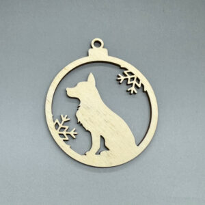 Dřevěná ozdoba na stromeček - Pejsek č. 3