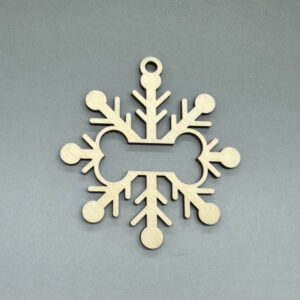 Dřevěná ozdoba na stromeček - Vločka a kost