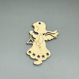 Dřevěná ozdoba na stromeček - Andílek - Andělská kapela č. 14