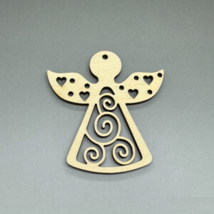 Dřevěná ozdoba na stromeček - Anděl č. 5