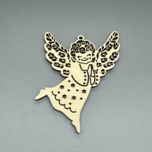 Dřevěná ozdoba na stromeček - Anděl č. 7