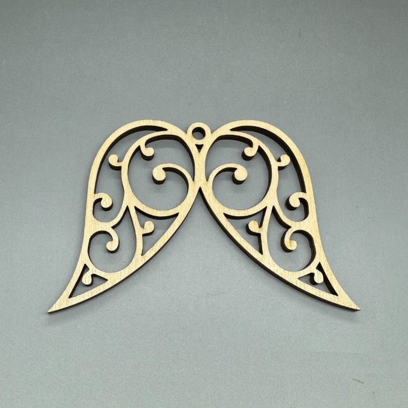 Dřevěná ozdoba na stromeček - Andělská křídla č. 1