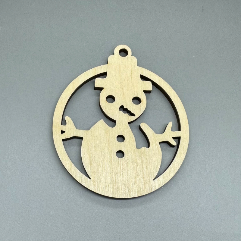 Dřevěná ozdoba na stromeček - Sněhulák