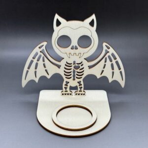Halloweenský podzimní svícen na čajovou svíčku - Netopýr