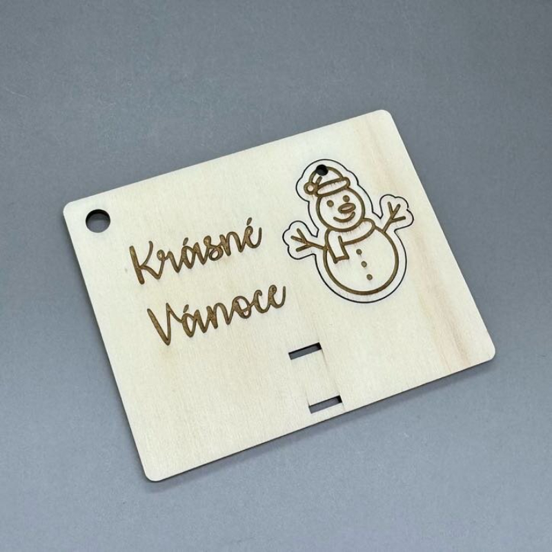 Sněhulák - Vánoční gravírovaná kartička na peníze - Obrázek 4
