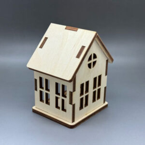 Originální dřevěný domeček z překližky na umělou svíčku - Malý