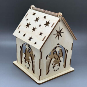 Velký domeček z překližky s otevírací střechou - Betlém