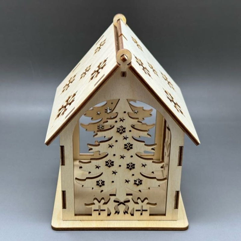Velký domeček z překližky s otevírací střechou - Stromeček a dárky - Obrázek 2