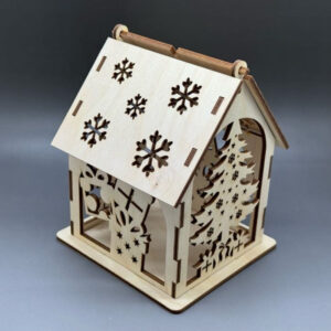 Velký domeček z překližky s otevírací střechou - Stromeček a dárky