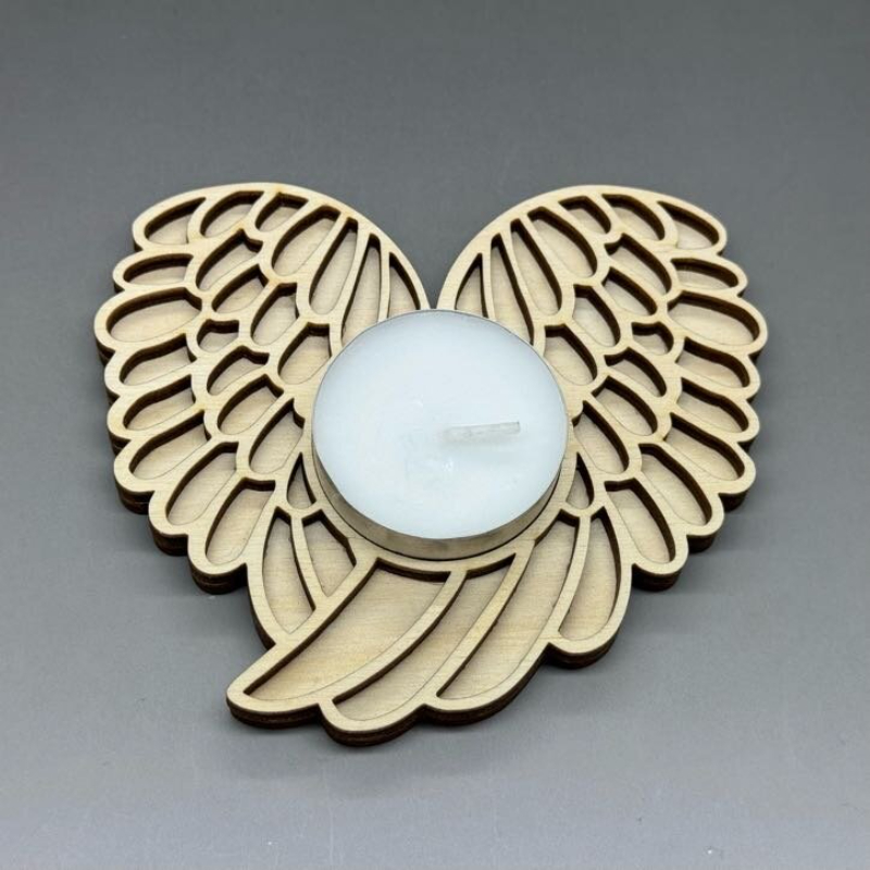 Dřevěný svícen - Andělská křídla