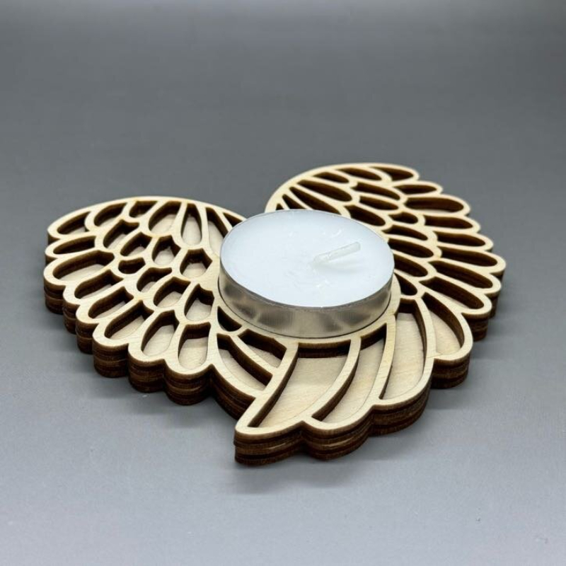 Dřevěný svícen - Andělská křídla - Obrázek 2