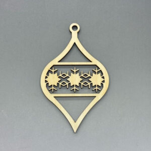 Dřevěná ozdoba na stromeček - Kapka vločky