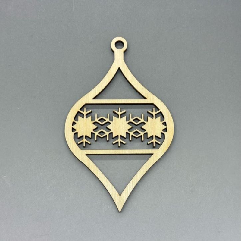 Dřevěná ozdoba na stromeček - Kapka vločky