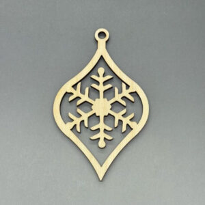 Dřevěná ozdoba na stromeček - Kapka vločka