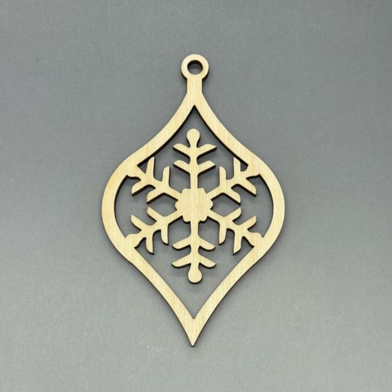 Dřevěná ozdoba na stromeček - Kapka vločka