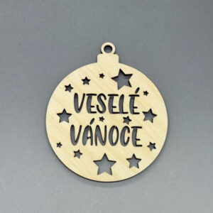 Dřevěná ozdoba na stromeček - Veselé Vánoce