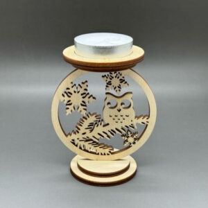 Dřevěný vánoční svícen - Sovička