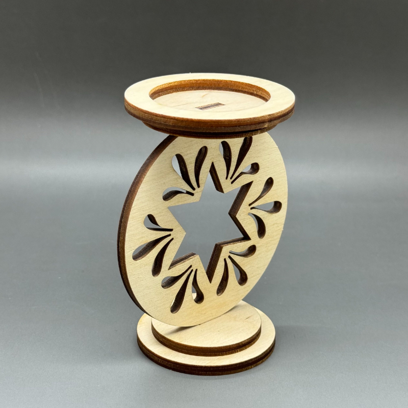 Dřevěný vánoční svícen - Hvězdička - Obrázek 3