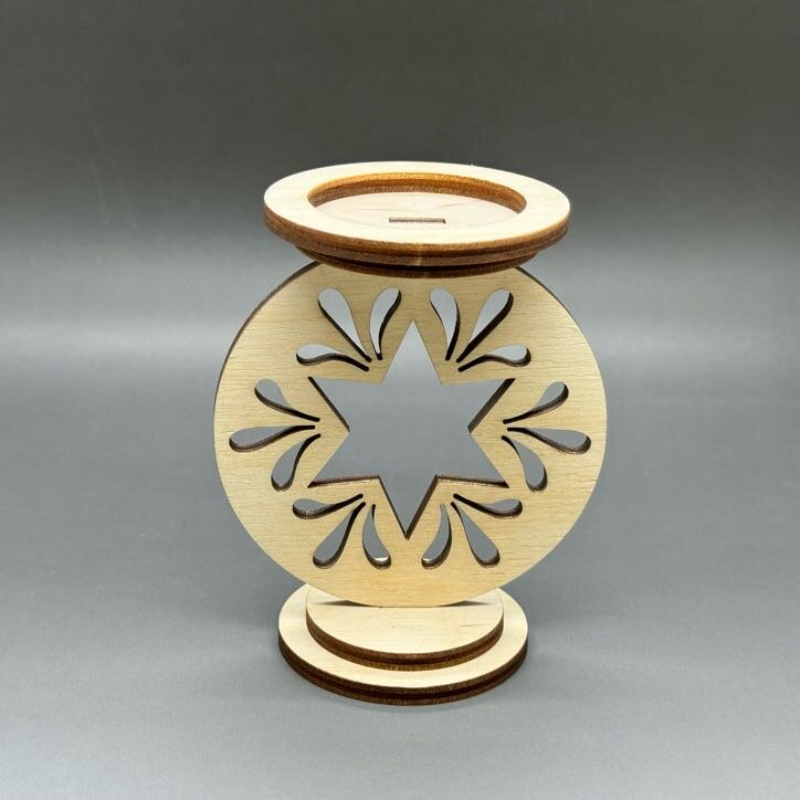 Dřevěný vánoční svícen - Hvězdička - Obrázek 2