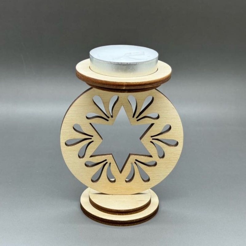 Dřevěný vánoční svícen - Hvězdička